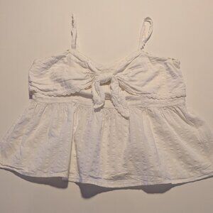 Old Navy White Tie-Front Tank | Women’s L | Excellent